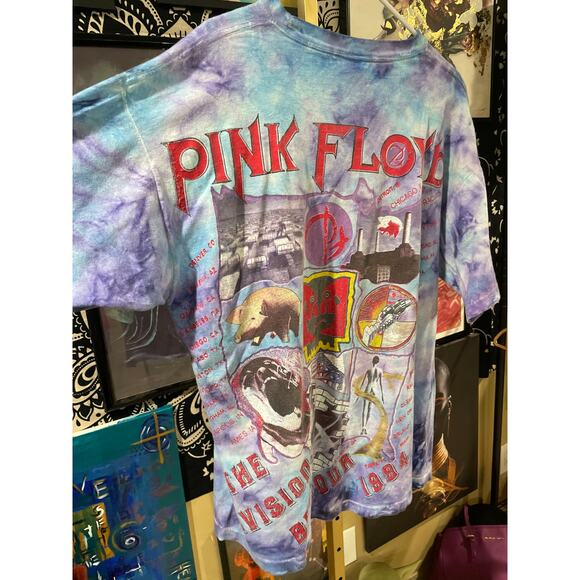 Rare 1994 Vintage Pink Floyd Rare The Division Bell Tie Dye AOP Tour Tee Size XL - Picture 8 of 8